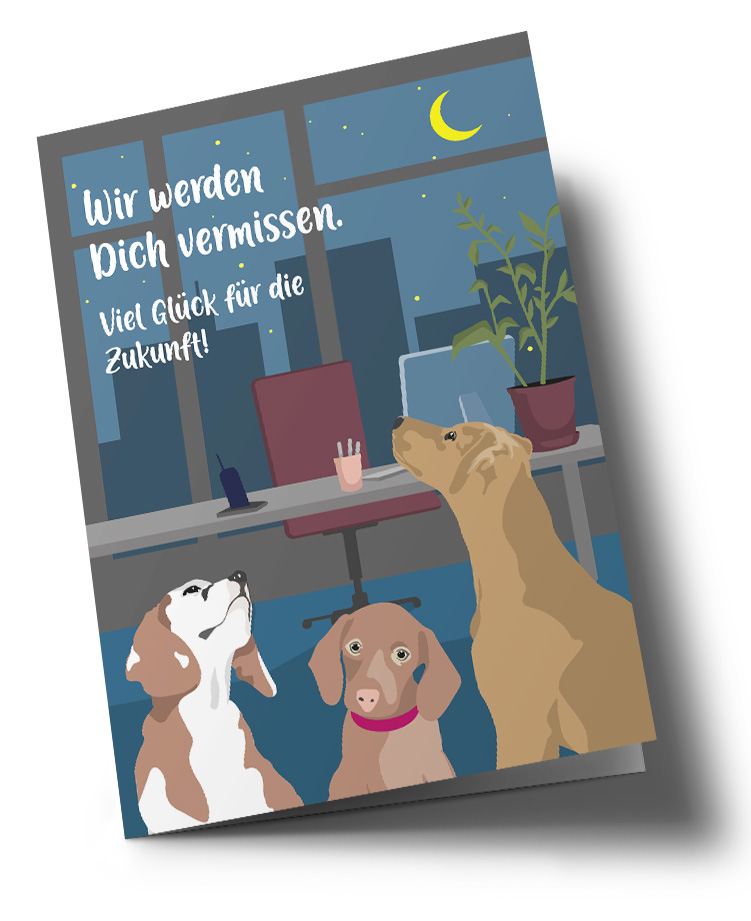 *DK A5 - Lucky Cards - Hunde - Wir werden Dich vermissen.