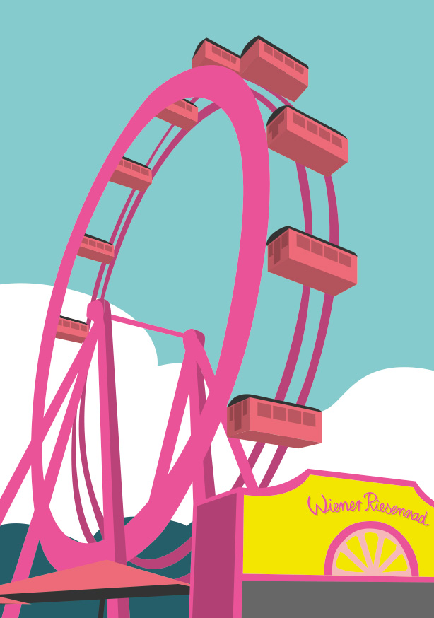 Postcard - Bon Voyage - Wiener Riesenrad