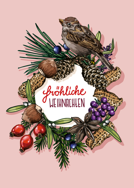 Postkarte - illi - WIWALD Fröhliche Weihnachten