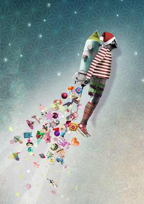 Postkarte - La Tack - rocketman