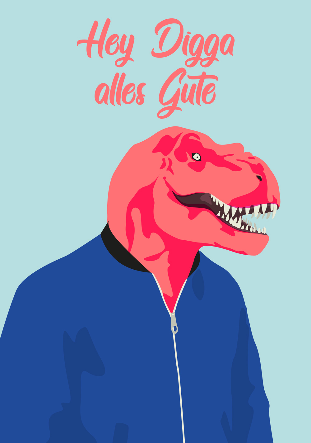 Postkarte - luminous - Mister T-Rex