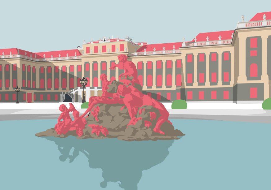 Postcard - Bon Voyage - Schloss Schönbrunn, Wien