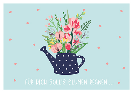 Klappkarte C6 - La Card - Blumen regnen