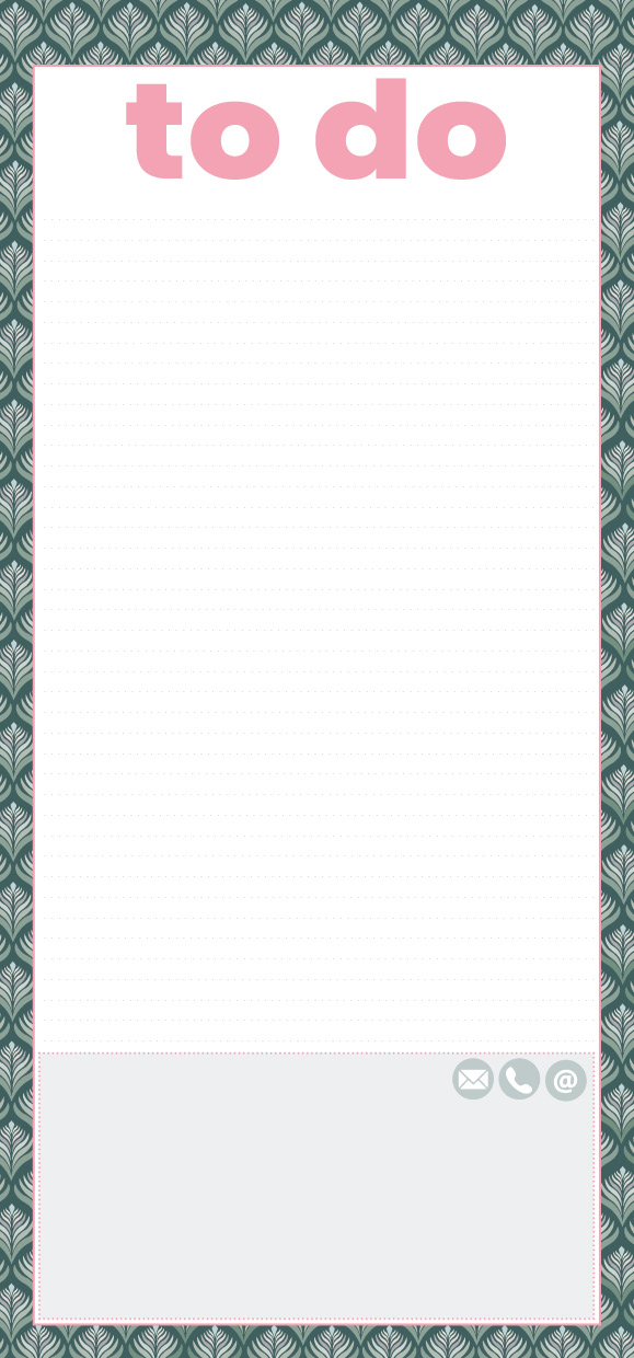 Block DIN lang - Toni Starck Pattern - Green elegance