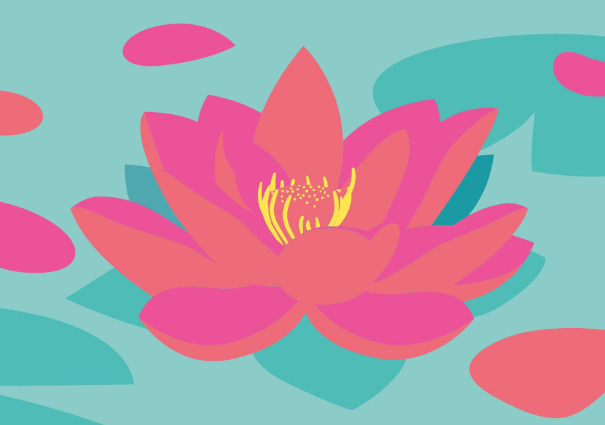 Postcard - happiness - Lotus Flower