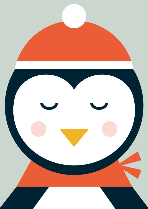 Postkarte - Designfräulein - Funny Faces - Pinguin