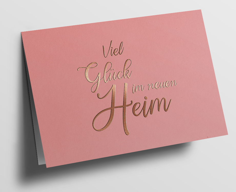 Doublecard C6 - pure - Viel Glück im neuen Heim, Powder pink