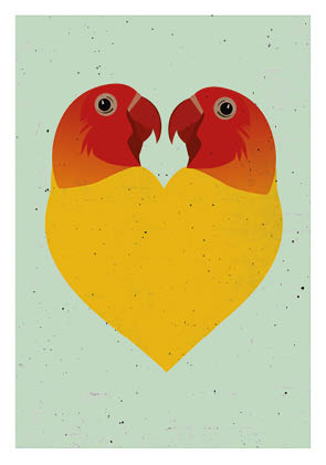 Postcard - Daria Ivanova - Parrot heart