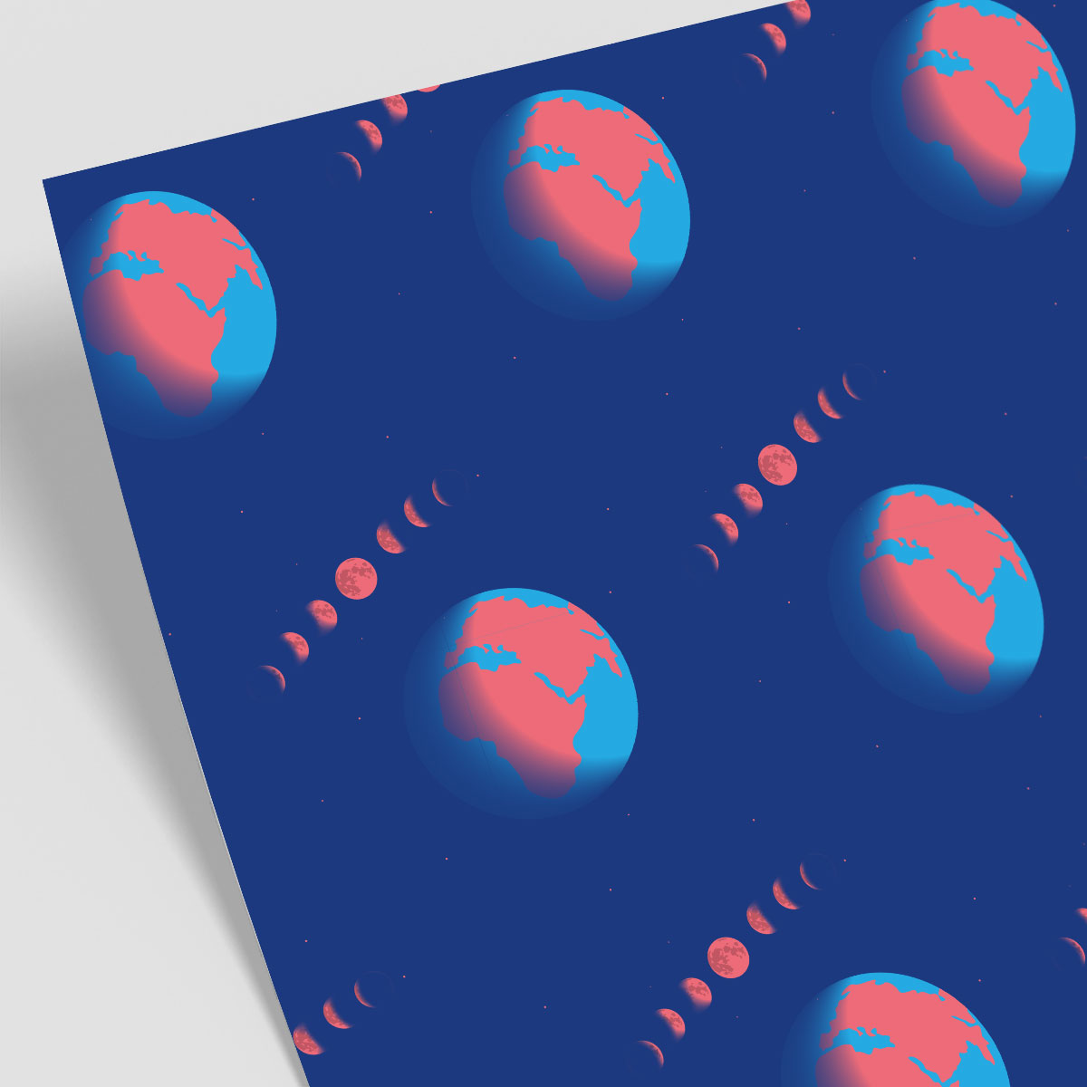 Wrapping paper - neonstyle - Earth n' Moon