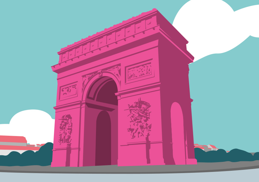 Postcard - Bon Voyage - Arc de Triumphe, Paris