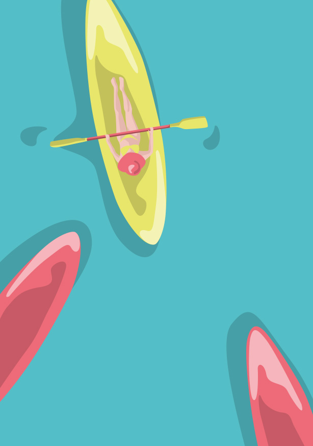 Postcard - luminous - Canoes