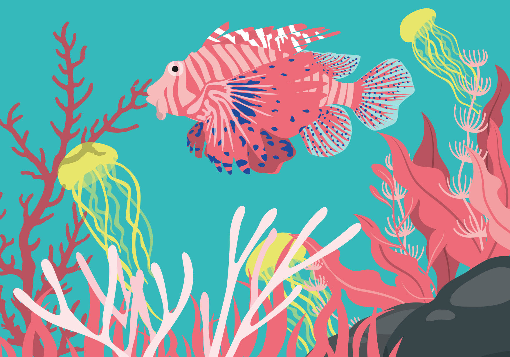 Postcard - luminous - Zebrafish