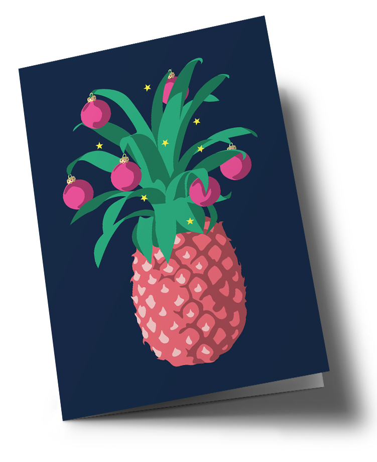Klappkarte C6 - Happiness - Pineapple