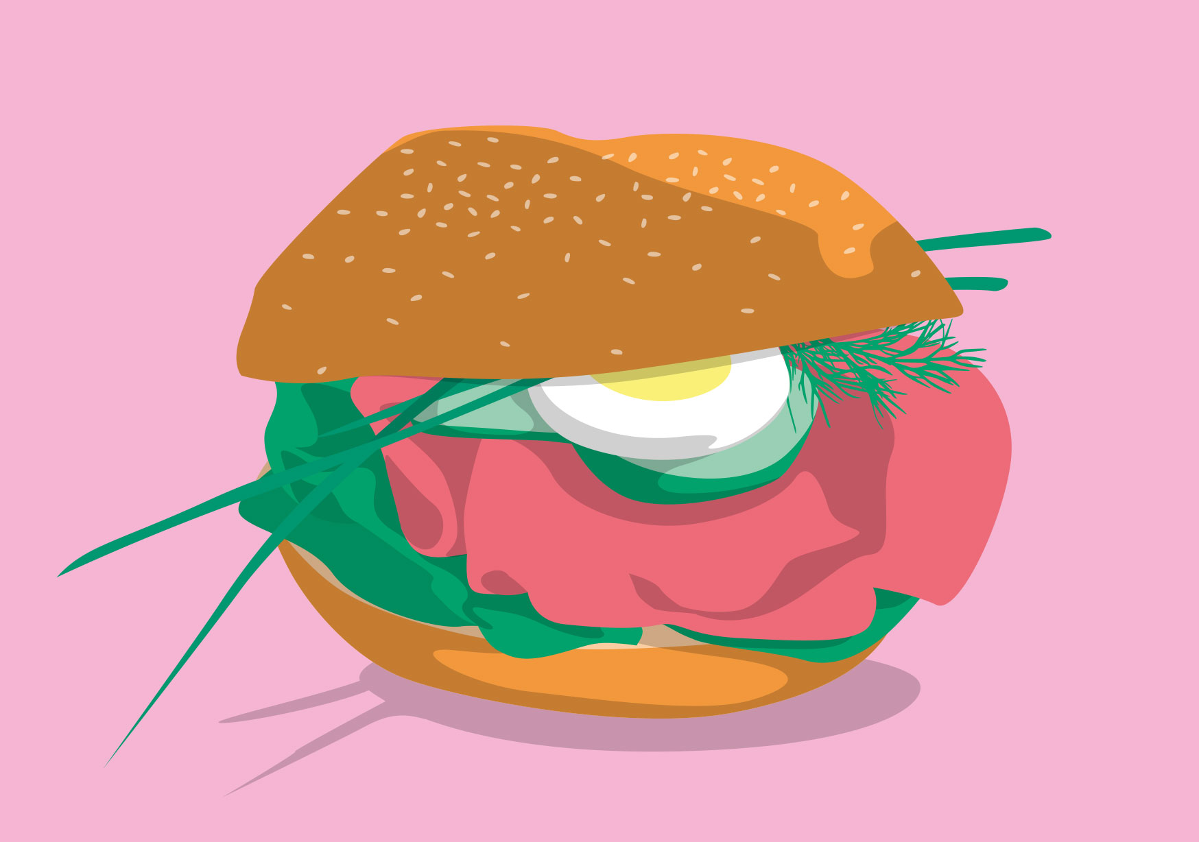 Postcard - luminous - Salmon roll