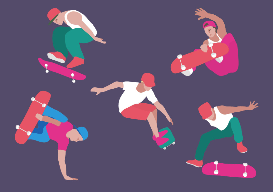 Postcard - luminous - Skater