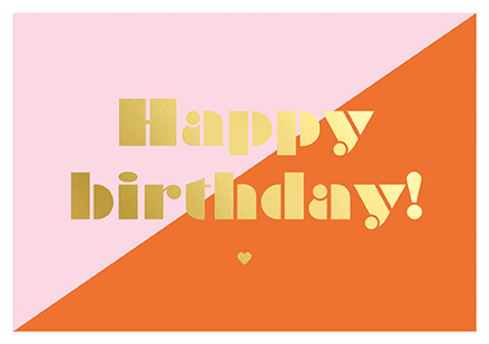 Klappkarte C6 - La Card - Birthday diagonal, pink