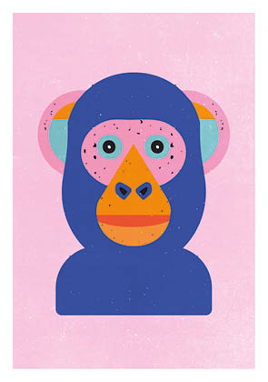 Postkarte - Daria Ivanova - monkey