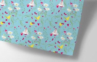 *Geschenkpapier - crissXcross - Buddha flowers