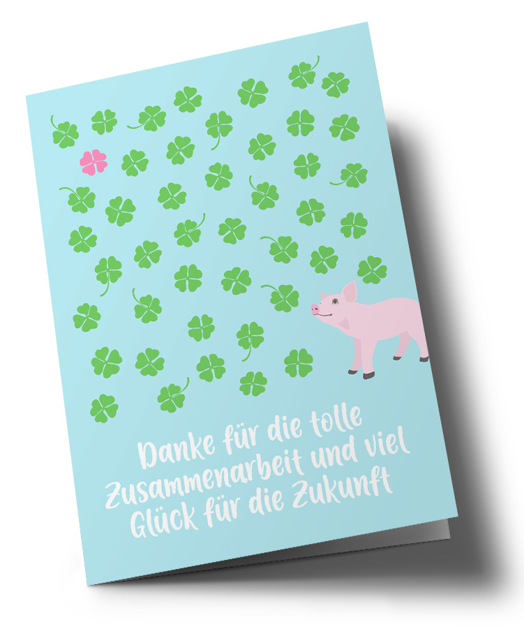 *DK A5 - Lucky Cards -Viel Glück - Schwein