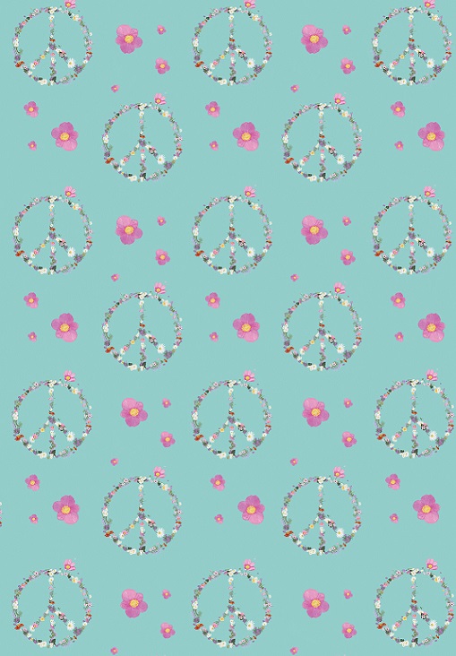 Geschenkpapier - m-illu - Peace Blumen