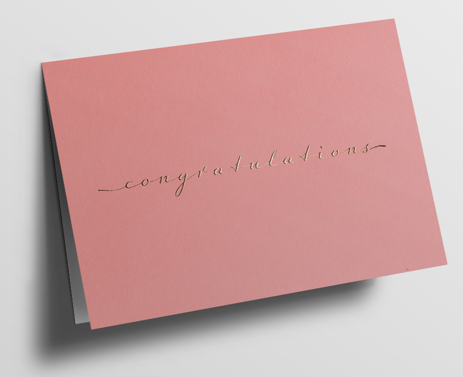 Doublecard C6 - pure - congratulations, Powder pink