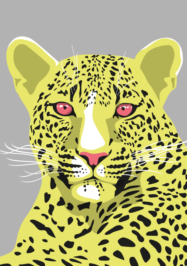 Postkarte - luminous - Leopard