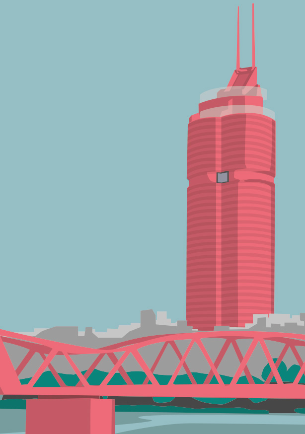 Postcard - Bon Voyage - Millennium Tower, Wien