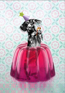 Postkarte - La Tack - Wackeldackel