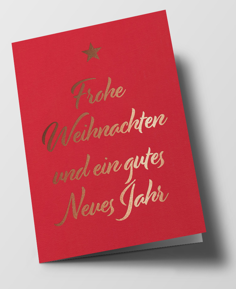 *DK C6 - pure - Kalligrafie Frohe Weihn. rot, HF